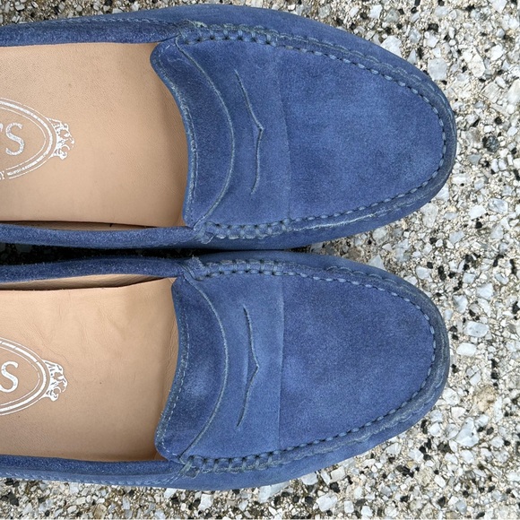 Tod's Blue Suede Gommino driving Loafers - Picture 2 of 14